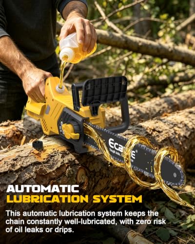 Ecarke 16-Inch Brushless Chainsaw Compatible with Dewalt 20V - color: Yellow, size: 16 Inch