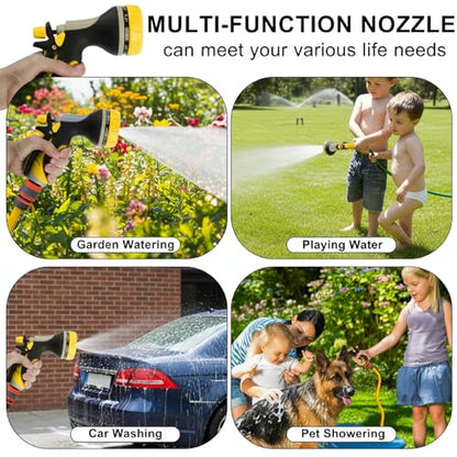 Garden Hose Nozzle with Adjustable 10 Watering Patterns Hose Spray Nozzle - color: Yellow