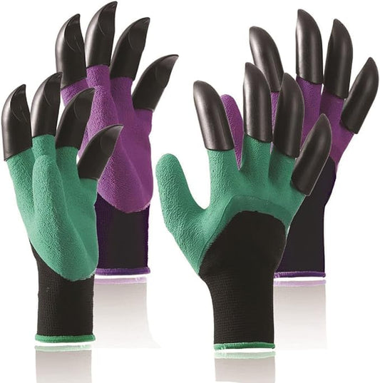 family claw gardening gloves gardening claw protective glovesclaws garden gloves - color: Green+purple