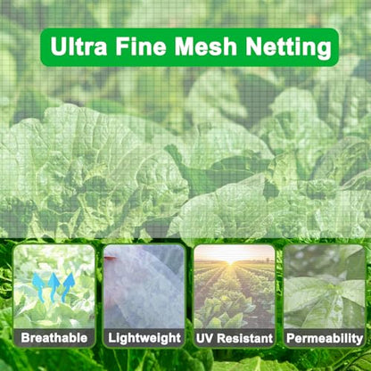 2PCS Large Fruit Tree Netting with Drawstring and Zipper, 8 x 8FT Blueberry Bush Netting Cover, Garden Bird Netting Plant Cover for Protect Plant Fruit Flower from Birds, Bugs, Cicadas, Insects - color: 2pcs-8x8ft