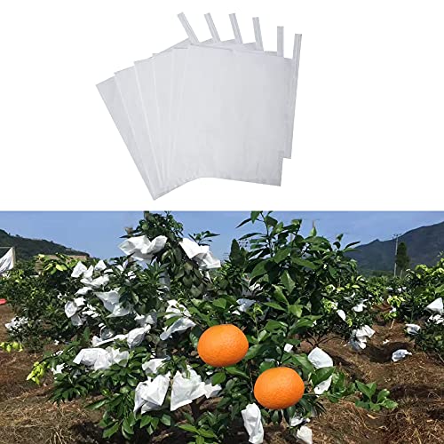 Fruit Protection Paper Bags 100pcs White Protection Cover Bags 6.6X7.8inch, Fruit Bags for Fruit Trees, Orchard, Trees, Frost, Plants (17x20) - size: 17x21 cm