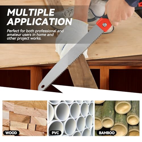 Auto Dynasty Multi Blades HandSaw Set, 6PCS Hardpoint Hand Saw with Cutter Saw Hacksaw Long Blade, Hand Saws For Cutting Wood, Metal, Plastic, Plywood Blade Quick Change Mechanism - style: Multi Blades HandSaw