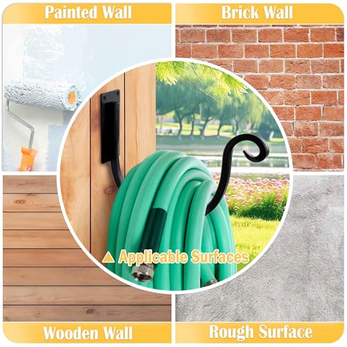 Hose Holders Wall Mount: 2PCs 8-Inch Heavy-Duty Garden Hose Hangers Outdoor - color: A-2PCs