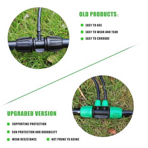 10 Pcs 1/2 to 1/4 inch Garden Hose Tubing Irrigation Fittings - size: 10 PCS 1/2" to 1/4" 4-Way Connectors