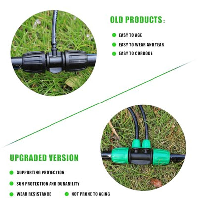 10 Pcs 1/2 to 1/4 inch Garden Hose Tubing Irrigation Fittings - size: 10 PCS 1/2" to 1/4" 4-Way Connectors