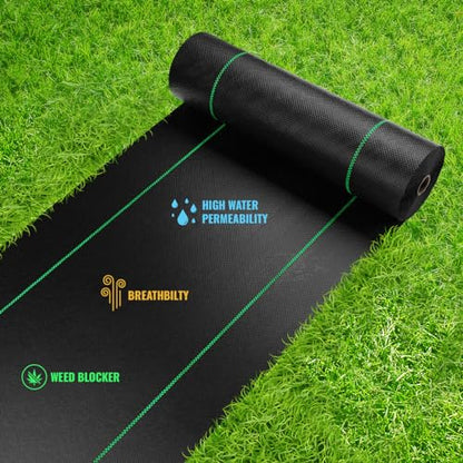 Premium 6 OZ Pro Garden Weed Barrier Landscape Fabric Heavy Duty, 3‘ X 100‘ Weed Barrier Fabric Durable, Lightweight, Eco-Friendly and Easy to Install. - size: 3‘ X 100‘