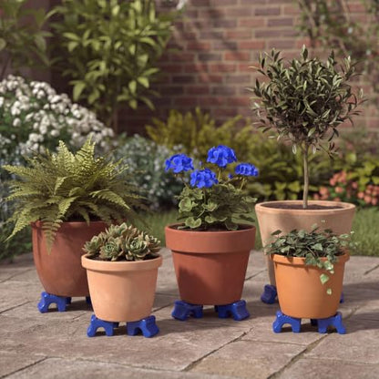 LemonRoad 12 Set Terra Cotta Cement Pot Feet for Outdoor Planters,Blue - color: Blue