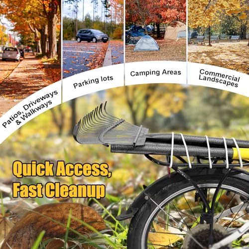 Garden Rake for Leaves: 18” Wide Metal Leaf Rake, 65” Long Adjustable Handle, Heavy Duty 25 Teeth, Fast Kids Women Large Lawn Yard Garden Leaf Cleanup Gardening Rakes: Grass,Debris,Pine Needles Pick - style: 25 tines-5ft