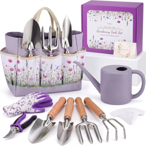 21 Pcs Gardening Gifts for Women Heavy-Duty Garden Tool Set - color: Purple