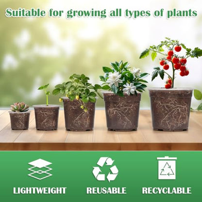 30 Pack 7/6/5/4/3 Inch Clear Nursery Pots for Plants, Flexible Plastic Plant Pots with Drainage Holes, Transparent Seed Starter Pots Variety Pack for Succulents, Seedlings, Flowers, Vegetable - size: Mix-3/4/5/6/7Inch 30P