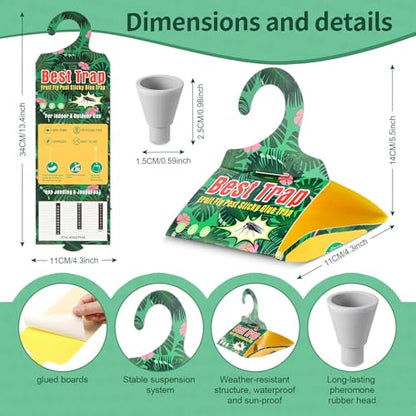 18 Pack Codling Moth Traps for Apple Trees with Pheromone Lures – Triangular Hanging Sticky for Apple Trees, Includes 18 Traps & 18 Lures, for Orchard & Garden Use - style: for Apple