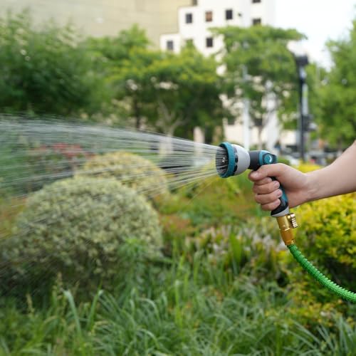 Besiter Hose Nozzle, Garden Hose Nozzle with 10 Spray Patterns, Thumb Control On Off Valve, Adjustable and Heavy Duty for Washing Car, Watering Plants, Washing Pets, and Home Use - color: BlueBlack