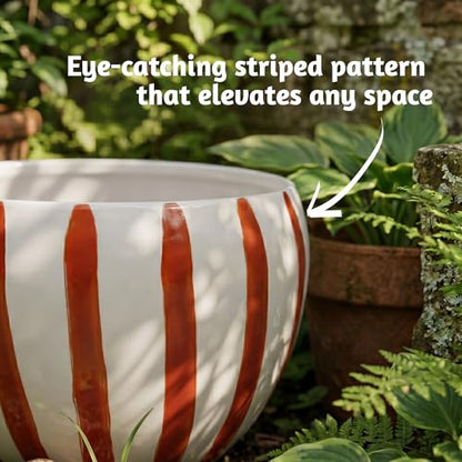 Folkulture Metal Planters for Indoor Plants with Drainage Hole & Saucer - color: Rust & Roast