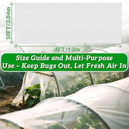 RAINFLOW Garden Insect Netting Pest Barrier - Mesh Netting for Raised Beds