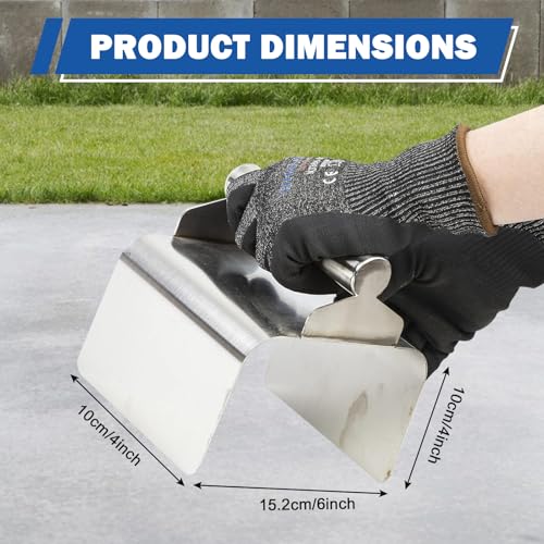 Concrete Curb Trowel, Concrete Curbing Tools, Landscape Curb Trowel with Putty Knife(Rectangular)