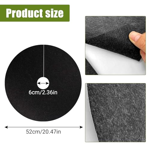 12 Pack 20.5 Inch Non-Woven Tree Mulch Ring - Degradable Tree Protector Mat, Round Anti Grass Gardening Landscaping Fabric Cover, Reusable Tree Weed Barrier Mat for Weed Control Root Protection - color: Black