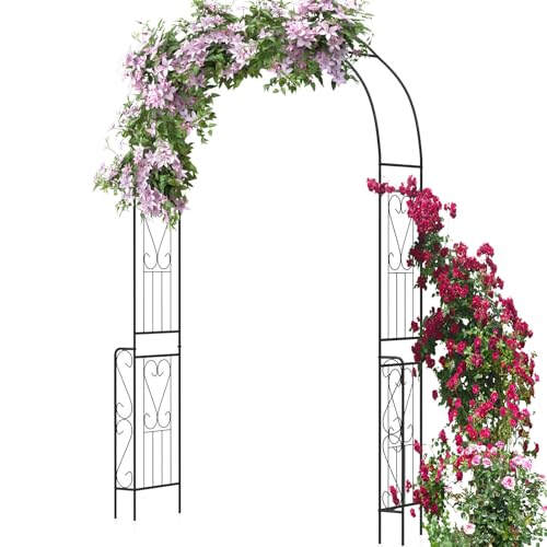 Giantex Garden Arch Trellis, 7.9 FT Metal Wedding Arbor for Ceremony - size: 66"W x 95"H