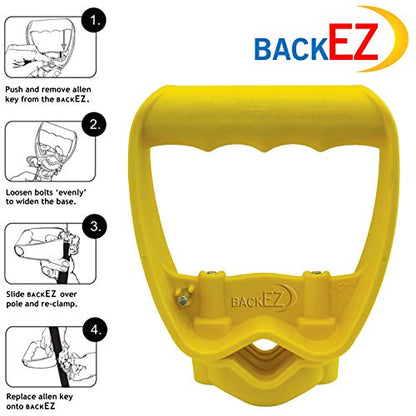 Back-Saving Tool Handle Labor-Saving Ergonomic Shovel or Rake Handle Attachment Yellow - color: Yellow