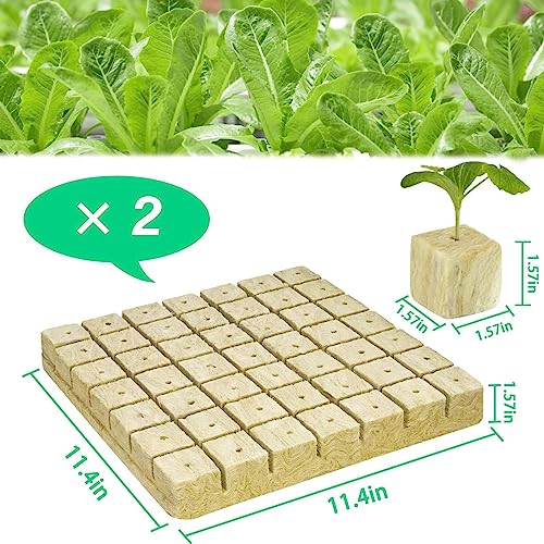 Halatool 1.5 in Rockwool Cubes for Hydroponics, 98 Plugs Seed Starter Cubes - color: 2 Sheets, size: 1.5" Cubes