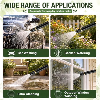 3 Pack High Pressure Water Hose Nozzle with Connector for Us Garden Hoses