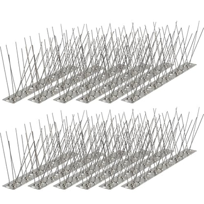 Bird Spikes 9.84FT, 304 Stainless Steel Bird Deterrents Spikes for Outside to Keep Birds Away Birds Scare Devices Outdoor 12Pcs - size: 9.84Feet