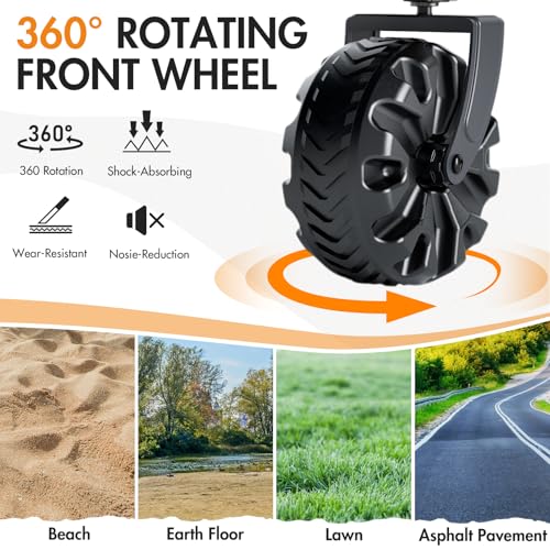 PORTAL Folding Wagon Cart, All-Terrain Heavy Duty, Beach Camping Garden Grocery - color: Black, size: 200L without Brake