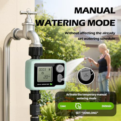 Outdoor Sprinkler Timer, Programmable Cycle and Manual Irrigation