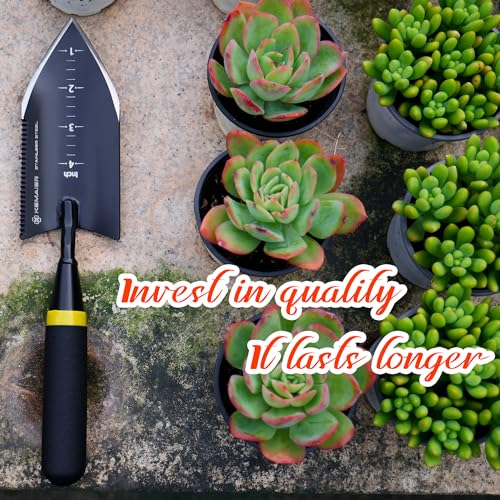 Kemaier Heavy Duty Gardening Hand Trowel - Stainless Steel Tool - style: Tooth Trowel