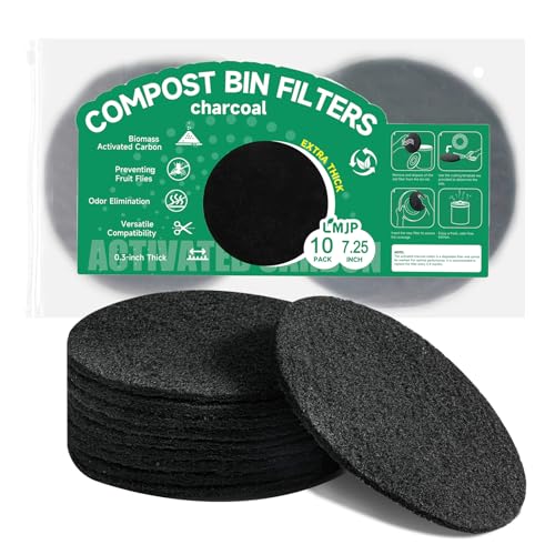 LMJP 6.7 Inch Charcoal Filters 10-Pack for Odor Absorption Replacement