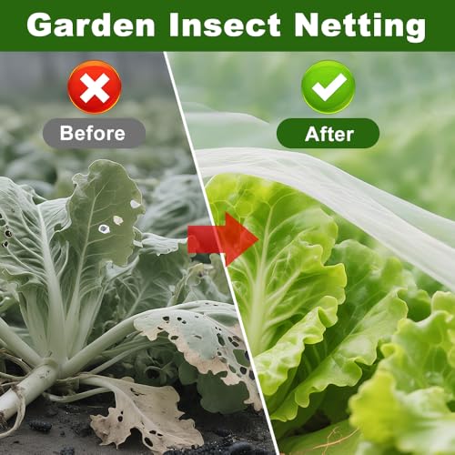 Agfabric Garden Netting 3.9x9.5' Insect Pest Barrier Netting for Garden Protection,Plant Cover Row Cover Mesh Netting for Vegetables Fruit Trees and Plants,White - size: 3.9'x9.5'