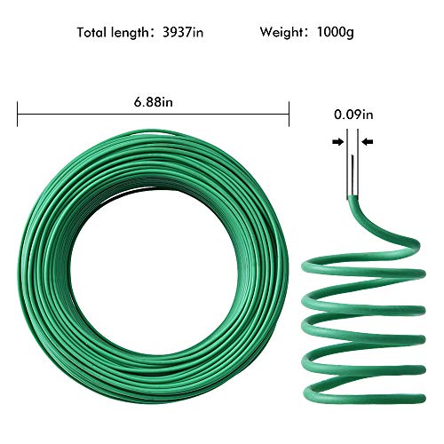 PGarden-EZ Green Soft Twist Tie Tomato Plant Tie TPR Garden Supply, for Supporting Plants and Home Organizing (328 feet/100 Meters) - size: 328 feet/100 Meters