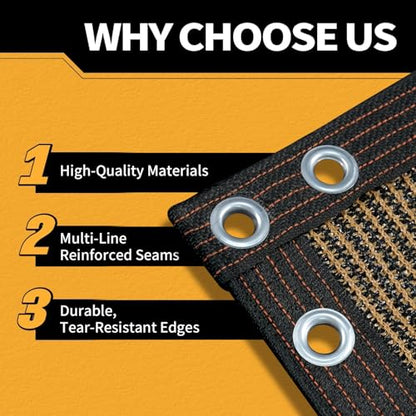 90% Sun Shade Cloth for Garden 20x30Ft UV Resistant Mesh Tarp,Mocha - color: Mocha, size: 20' x 30'-Finished Size