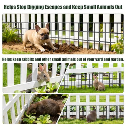 Animal Barrier Fence 21 Pack, 29.75ft Total No Dig Under Fence Barrier for Yard, Anti Digging Barrier, Rustproof Metal Garden Fence, Bottom Gap Filler for Small Dogs, Rabbits & Critters - size: 21 Panels，29.75ft(L) x 13in(H))