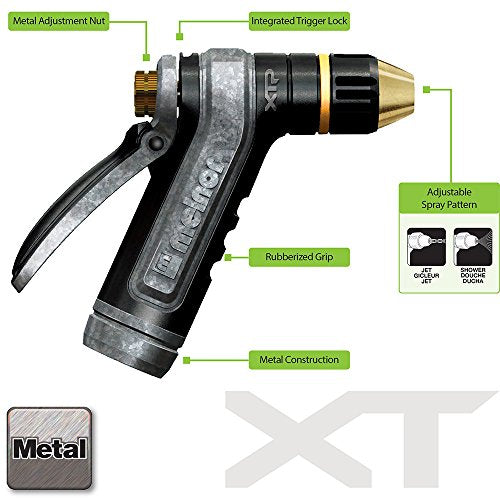 Melnor 65019-AMZ XT Metal Nozzle with QuickConnect Product Adapter Set, Adjustable Tip, Heavyweight Rear Trigger - size: Adjustable Tip, style: Heavyweight Rear Trigger