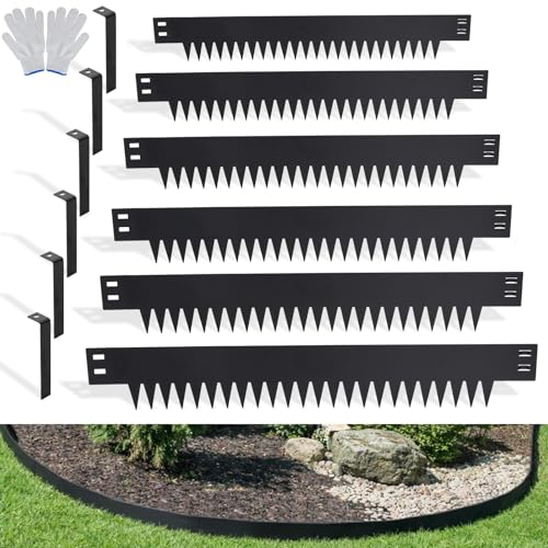 33ft Galvanized Steel Landscape Edging, 10-Pack 6"x40" Hammer-in No Dig - size: 10 Pack( 40" L x 6" H )