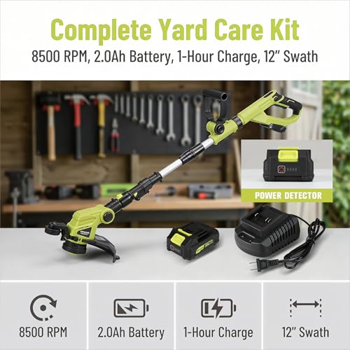 KITLUCK Electric Weed Wacker, 20V Cordless String Trimmer, Lawn Edger Tool