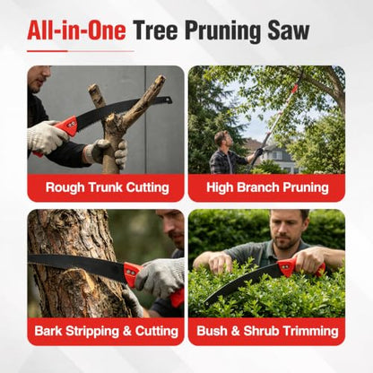 20FT Reach Tree Trimmer, Telescoping Manual Pole Saw - style: 4FT-12FT - Telescoping Pole with Saw