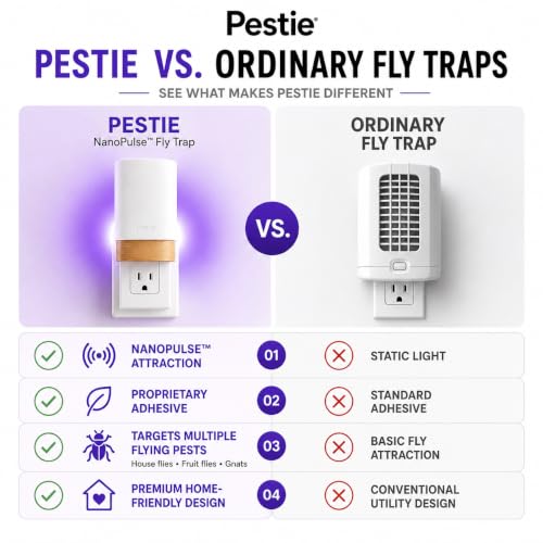Pestie Fruit Fly Traps, Indoor Gnat Trap Plug-in (2 Devices & 4 Cartridges) - size: 2 Devices + 4 Cartridges