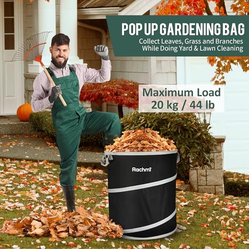 Rachmi 40 Gallon Pop-Up Trash Can with Spring Frame, 22"x26.4" Black
