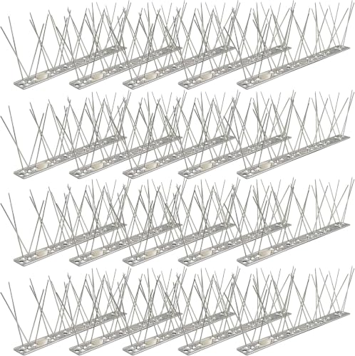 Bird Spikes 31FT, 304 Stainless Steel Bird Deterrents Spikes for Outside to Keep Birds Away Birds Scare Devices Outdoor 38Pcs - size: 38 Set-31Ft