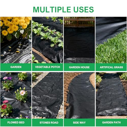 6ftx300ft Weed Barrier Landscape Fabric, 3.2oz Heavy Duty - size: 6ft x 300ft