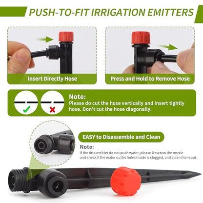 60 Pcs Quick-Connect Drip Irrigation Emitters for 1/4 inch Irrigation Tubing 360 Degree Adjustable Water Flow Drip Irrigation Heads Irrigation Drippers for Potted Plants Flower Raised Bed Vegetable - size: 60 Pcs Quick-connect Drip Emitters