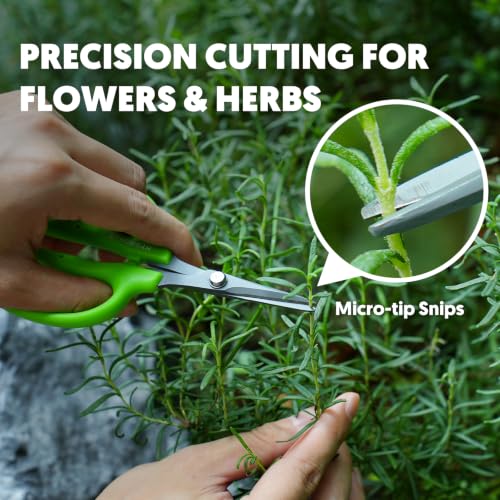 Garden Scissors, 6-in Sharp Pruning Shears for Precise Cutting, Non-Stick - style: Straight Blade