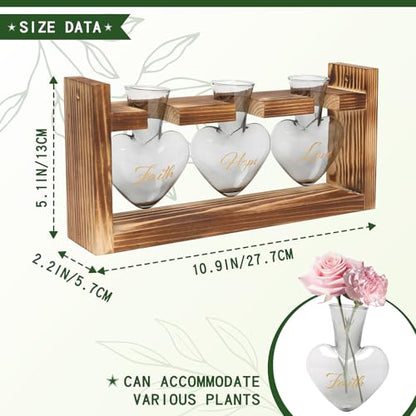Plant Terrarium Propagation Stations Hydroponics - color: Gray(Faith Hope Love)