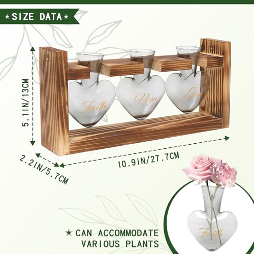 Plant Terrarium Propagation Stations Hydroponics - color: Gray(Faith Hope Love)