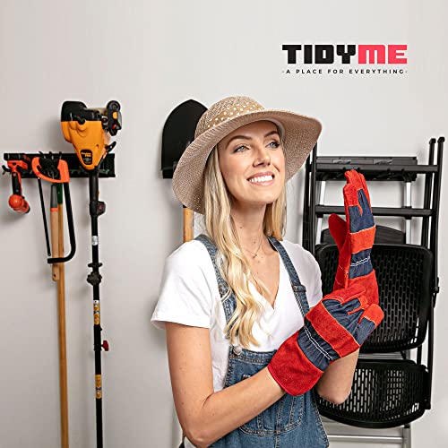 TIDYME Garage Wall Organizer, Shovel Holder Wall Mount, 96" Double Hooks - size: 96", style: Double Hooks