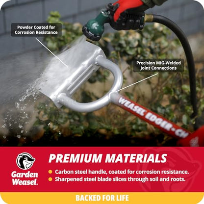 Garden Weasel Edger-Chopper - Long Handle | Garden Beds, Patios, Trenches, Sidewalks, Driveways, and More | Lawn and Landscaping Tool, T Grip, Sod Cutter | 91714 - style: 1 piece