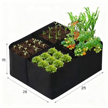 2x2 Ft Fabric Raised Garden Bed with 4 Grids - Perfect for Tomato and Potato Grow Bags, Outdoor Indoor Vegetable Garden Clearance Grow A Garden Solution