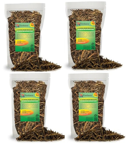 Gardenera Organic Natural Mulch Cover - Create an Eco-Friendly Garden with Natural Weed Control - 20 QUARTS - color: All Natural Mulch Cover, size: 20 Quart Bag