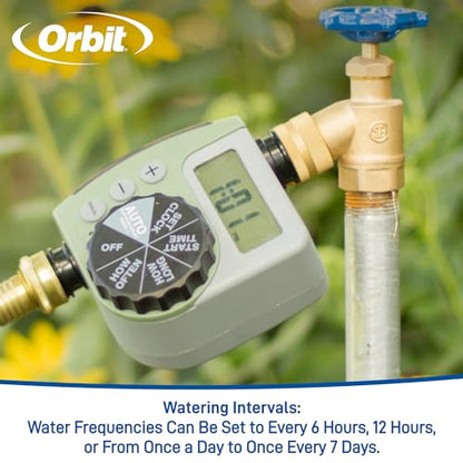 6-Pack Orbit One Outlet Single-Dial Hose Faucet Timer - Easy Programmable - for Garden Watering System - LCD Hose Timer with Adjustable Watering Schedule - 62056